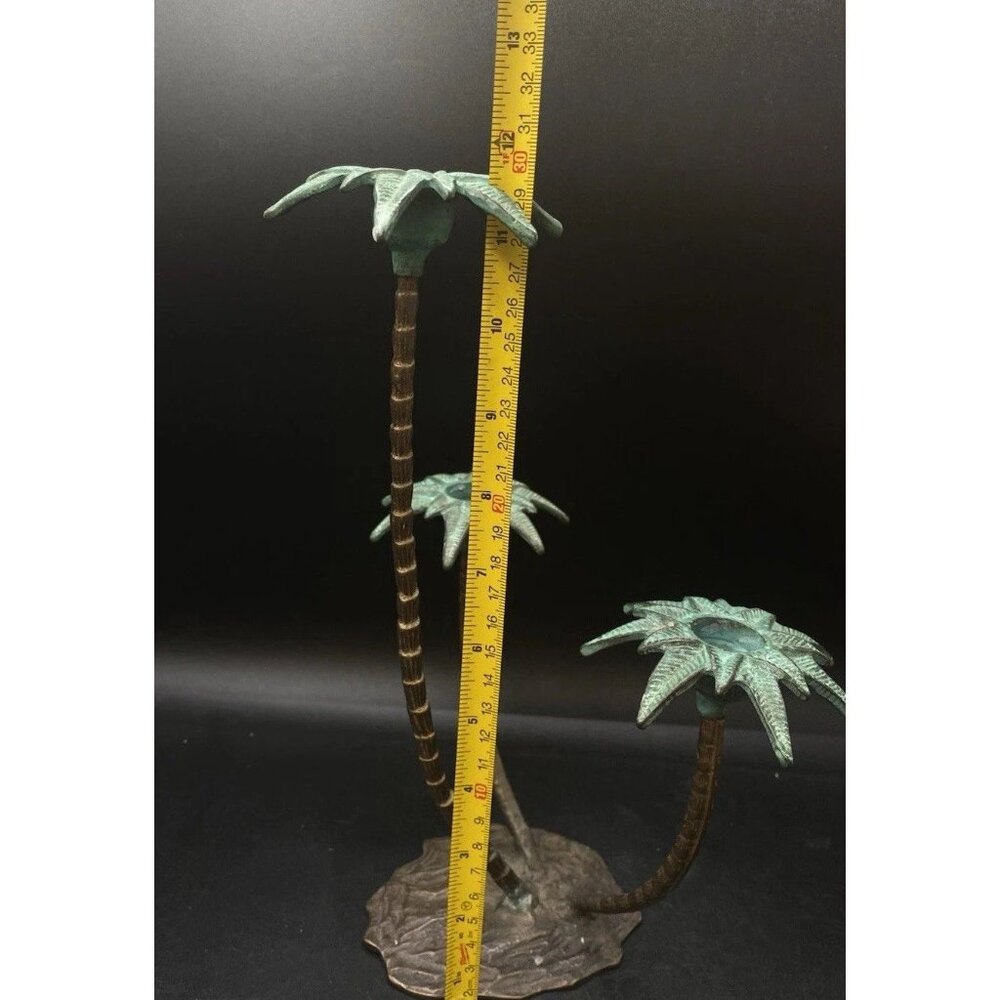 SPI Palm Tree Metal Wall Taper Candle Holders Holds 3 Candles 11 3/4” - Picture 4 of 12